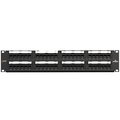 Leviton 48-Port Panel 110-Mod 8W8P, T568A/B Cat6 Extreme 6+, Black 2U 69586-U48